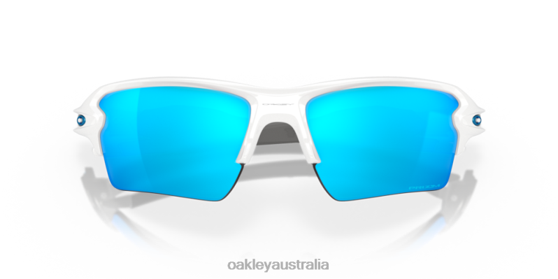 Flak 2.0 XL Team Colors Prizm Sapphire Lenses, Polished White Frame Oakley2ZJX139