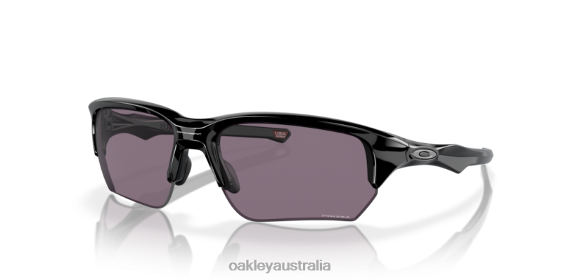 Flak Beta (Low Bridge Fit) Prizm Grey Lenses, Polished Black Frame Oakley2ZJX926