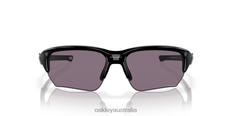 Flak Beta (Low Bridge Fit) Prizm Grey Lenses, Polished Black Frame Oakley2ZJX926