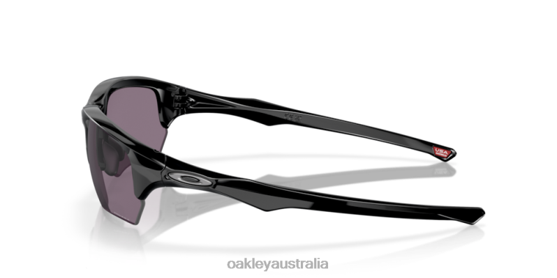 Flak Beta (Low Bridge Fit) Prizm Grey Lenses, Polished Black Frame Oakley2ZJX926