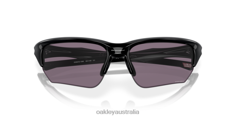 Flak Beta (Low Bridge Fit) Prizm Grey Lenses, Polished Black Frame Oakley2ZJX926