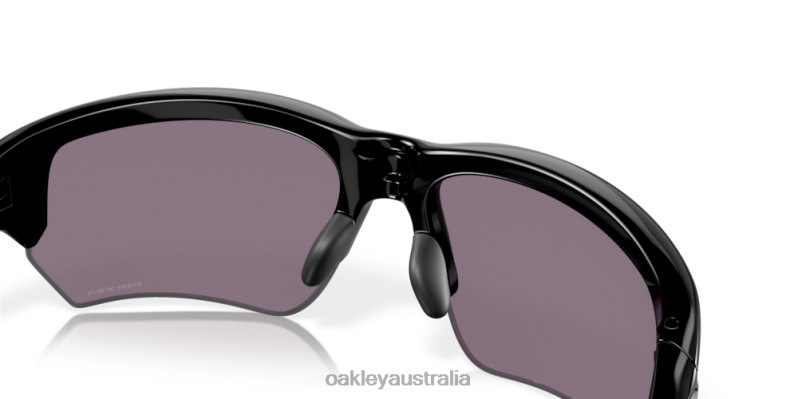 Flak Beta (Low Bridge Fit) Prizm Grey Lenses, Polished Black Frame Oakley2ZJX926