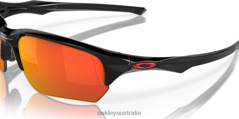 Flak Beta Ruby Iridium Polarized Lenses, Polished Black Frame Oakley2ZJX310