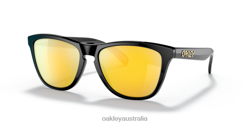 Frogskins (Low Bridge Fit) Prizm 24K Polarized Lenses, Polished Black Frame Oakley2ZJX818
