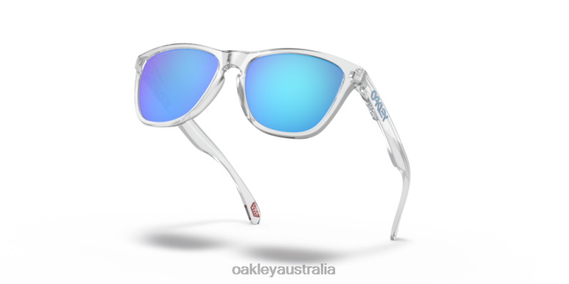 Frogskins (Low Bridge Fit) Prizm Sapphire Lenses, Crystal Clear Frame Oakley2ZJX817