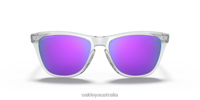 Frogskins (Low Bridge Fit) Prizm Violet Lenses, Polished Clear Frame Oakley2ZJX816