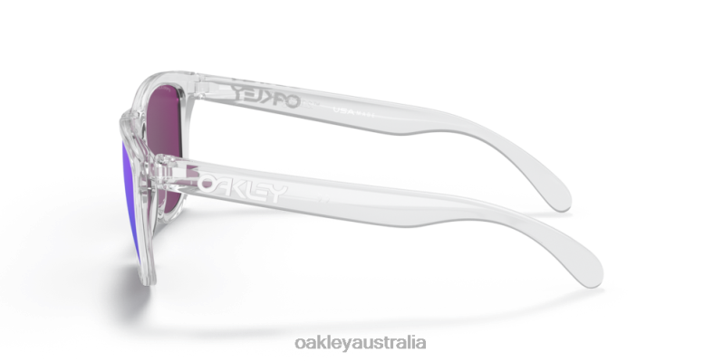 Frogskins (Low Bridge Fit) Prizm Violet Lenses, Polished Clear Frame Oakley2ZJX816
