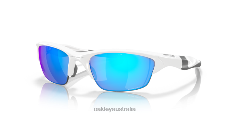 Half Jacket 2.0 (Low Bridge Fit) Prizm Sapphire Lenses, White Frame Oakley2ZJX684 - Click Image to Close
