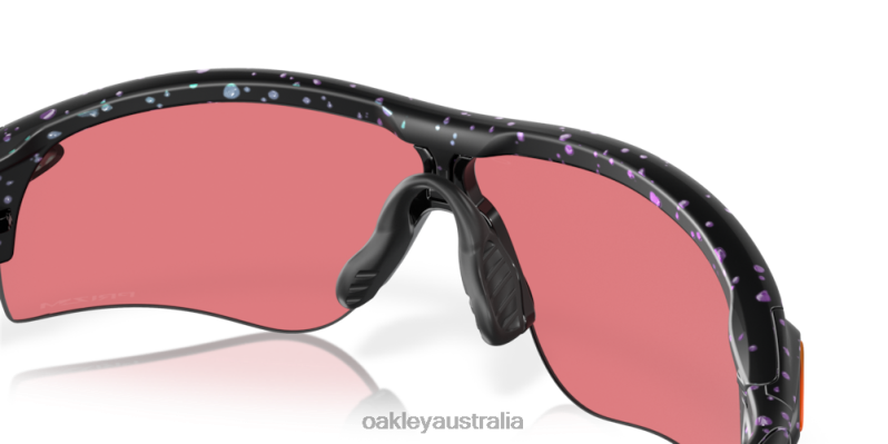 RadarLock Path (Low Bridge Fit) Ascend Collection Prizm Trail Torch Lenses, Matte Green Purple Colorshift Splatter Frame Oakley2ZJX720