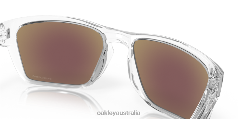 Sylas (Low Bridge Fit) Prizm Sapphire Lenses, Polished Clear Frame Oakley2ZJX962
