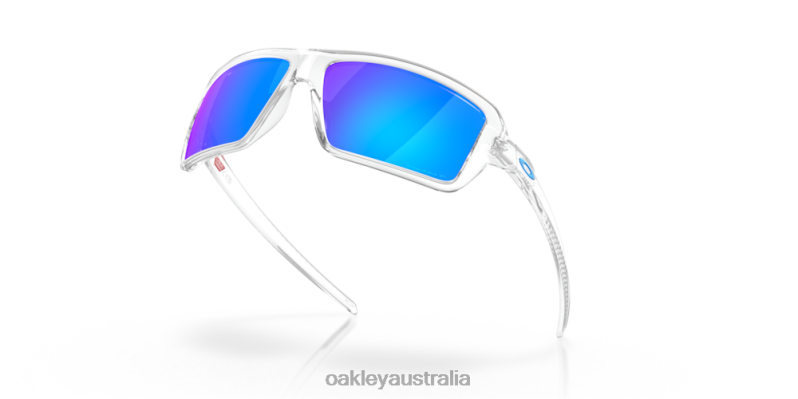 Cables Prizm Sapphire Polarized Lenses, Polished Clear Frame Oakley2ZJX669
