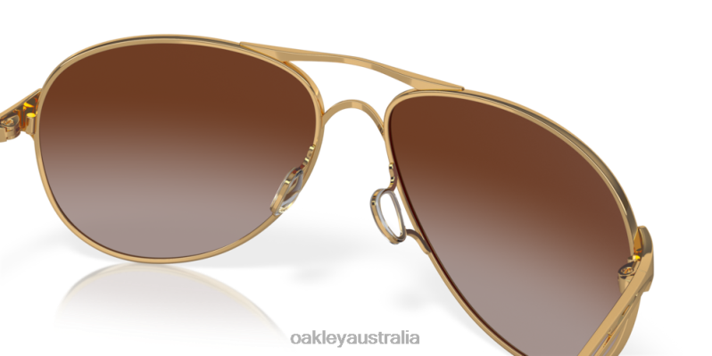 Caveat Dark Brown Gradient Lenses, Polished Gold Frame Oakley2ZJX509