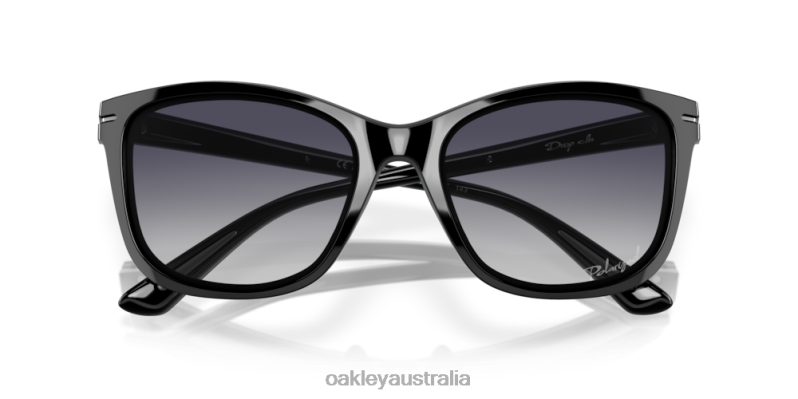 Drop In Grey Gradient Polarized Lenses, Polished Black Frame Oakley2ZJX761