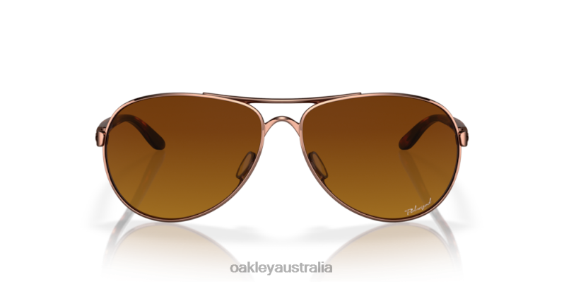Feedback Brown Gradient Polarized Lenses, Rose Gold Frame Oakley2ZJX479