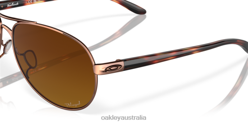 Feedback Brown Gradient Polarized Lenses, Rose Gold Frame Oakley2ZJX479