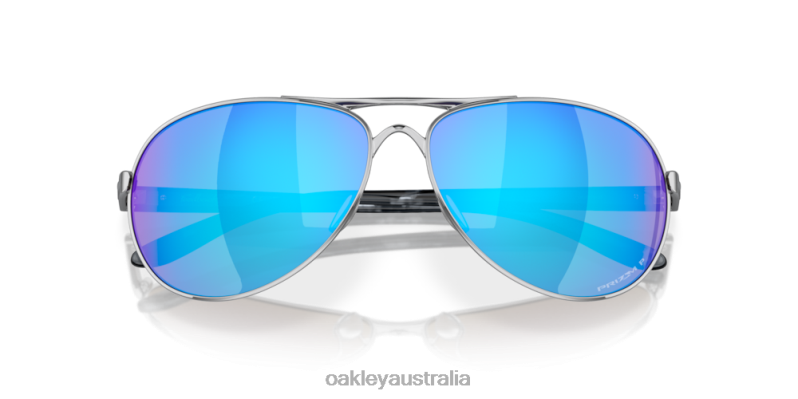Feedback Prizm Sapphire Polarized Lenses, Polished Chrome Frame Oakley2ZJX481