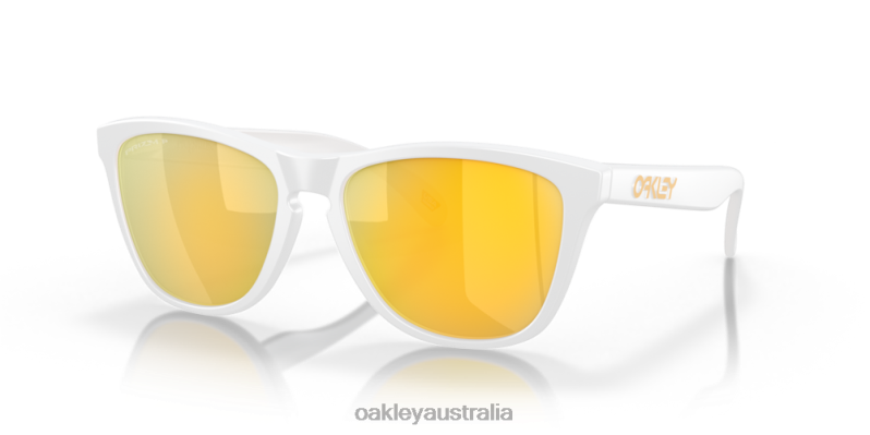 Frogskins (Low Bridge Fit) Prizm 24K Polarized Lenses, Matte White Frame Oakley2ZJX822