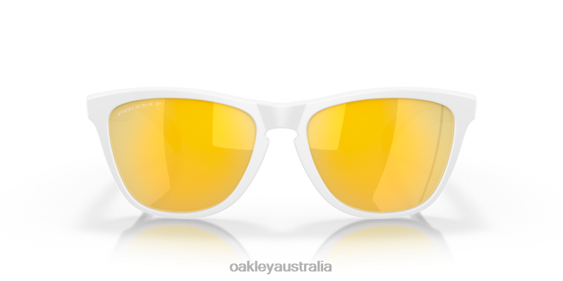 Frogskins (Low Bridge Fit) Prizm 24K Polarized Lenses, Matte White Frame Oakley2ZJX822