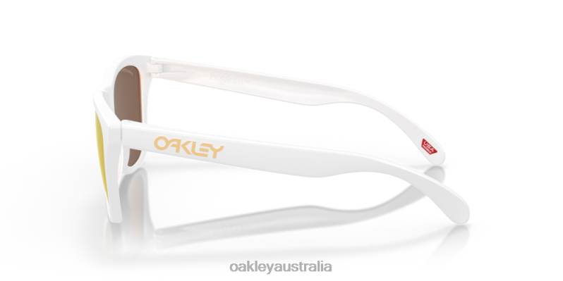 Frogskins (Low Bridge Fit) Prizm 24K Polarized Lenses, Matte White Frame Oakley2ZJX822