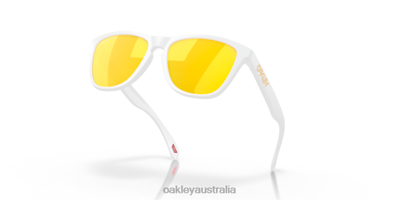 Frogskins (Low Bridge Fit) Prizm 24K Polarized Lenses, Matte White Frame Oakley2ZJX822