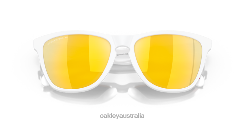 Frogskins (Low Bridge Fit) Prizm 24K Polarized Lenses, Matte White Frame Oakley2ZJX822