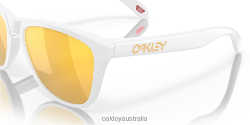 Frogskins (Low Bridge Fit) Prizm 24K Polarized Lenses, Matte White Frame Oakley2ZJX822