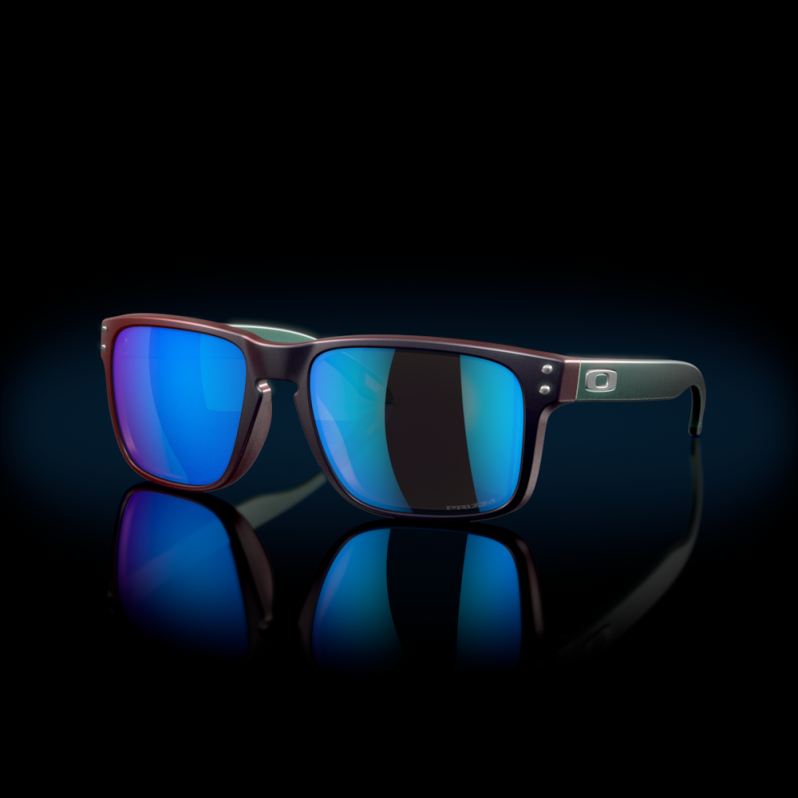 Holbrook (Low Bridge Fit) Verve Collection Prizm Sapphire Lenses, Matte Black/Red Colorshift Frame Oakley2ZJX807