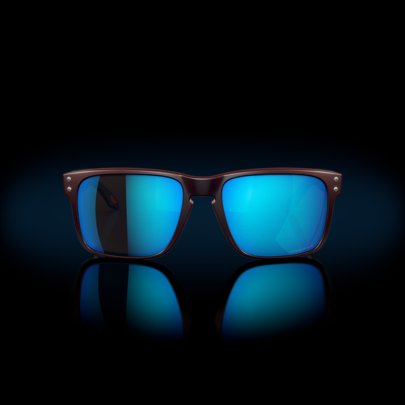 Holbrook (Low Bridge Fit) Verve Collection Prizm Sapphire Lenses, Matte Black/Red Colorshift Frame Oakley2ZJX807