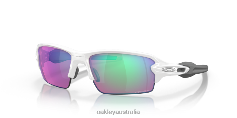 Flak 2.0 (Low Bridge Fit) Prizm Golf Lenses, Polished White Frame Oakley2ZJX864