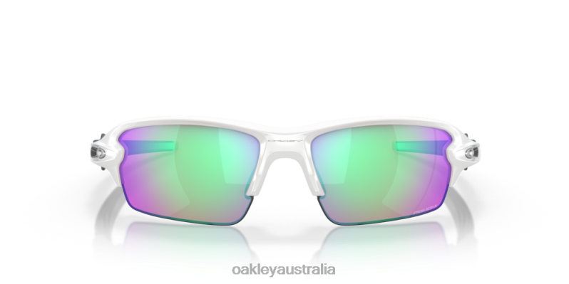 Flak 2.0 (Low Bridge Fit) Prizm Golf Lenses, Polished White Frame Oakley2ZJX864