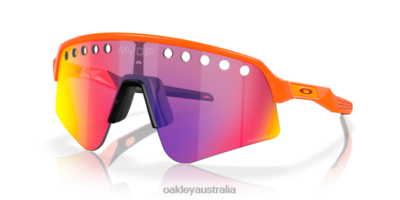 Mathieu Van Der Poel Signature Series Sutro Lite Sweep Prizm Road Lenses, Orange Sparkle Frame Oakley2ZJX1017