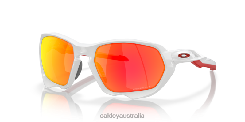 Plazma (Low Bridge Fit) Prizm Ruby Lenses, Polished White Frame Oakley2ZJX588