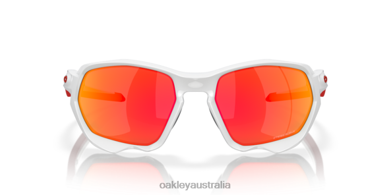 Plazma (Low Bridge Fit) Prizm Ruby Lenses, Polished White Frame Oakley2ZJX588