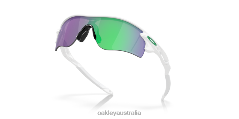 RadarLock Path (Low Bridge Fit) Prizm Jade Lenses, Polished White Frame Oakley2ZJX707