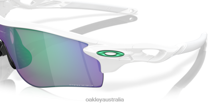 RadarLock Path (Low Bridge Fit) Prizm Jade Lenses, Polished White Frame Oakley2ZJX707