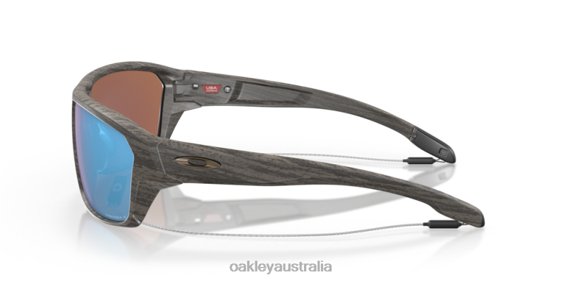 Split Shot Woodgrain Collection Prizm Deep Water Polarized Lenses, Woodgrain Frame Oakley2ZJX300