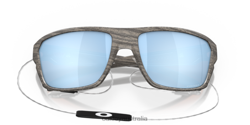Split Shot Woodgrain Collection Prizm Deep Water Polarized Lenses, Woodgrain Frame Oakley2ZJX300