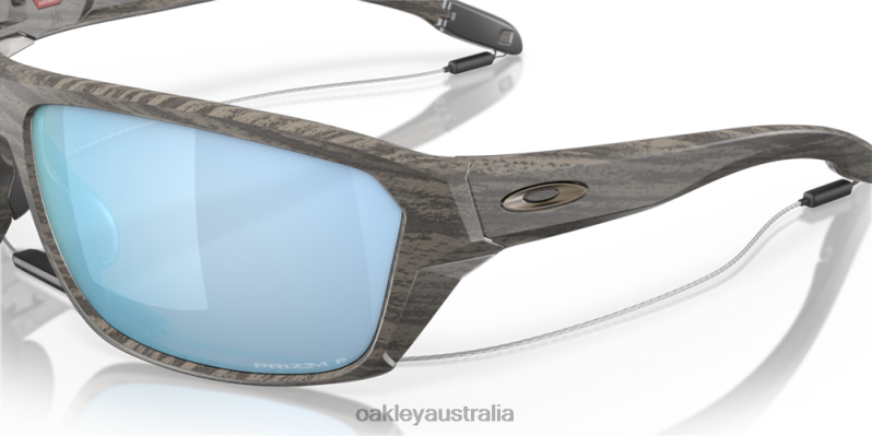 Split Shot Woodgrain Collection Prizm Deep Water Polarized Lenses, Woodgrain Frame Oakley2ZJX300