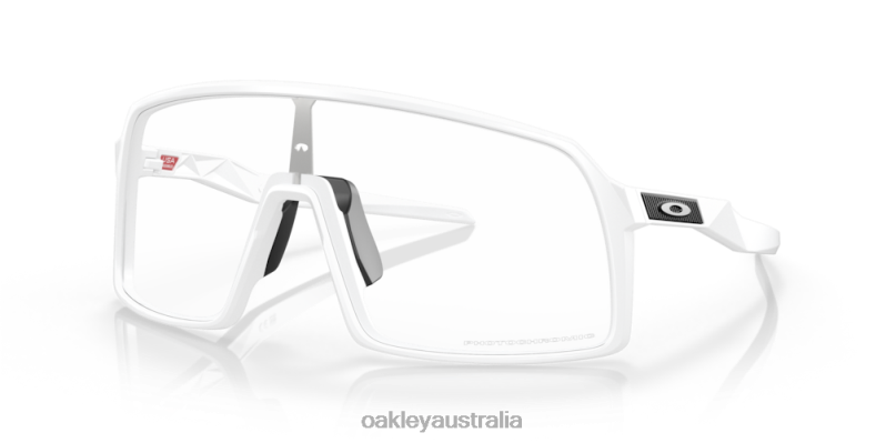 Sutro (Low Bridge Fit) Clear To Black Iridium Photochromic Lenses, Matte White Frame Oakley2ZJX476