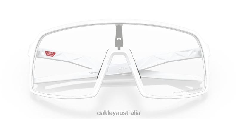 Sutro (Low Bridge Fit) Clear To Black Iridium Photochromic Lenses, Matte White Frame Oakley2ZJX476
